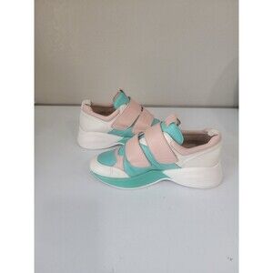 Kanna Spain Women’s Leather Sneakers Pink Aqua Hook Loop EU 37 US 6.5